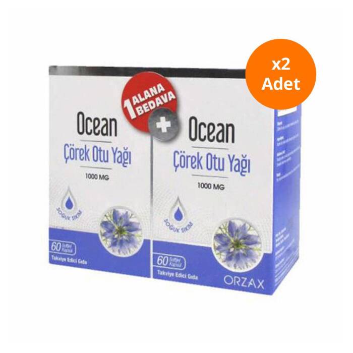 Orzax Ocean Çörek Otu Yağı 1000 mg 2 x 60 Kapsül x2 Adet - 1