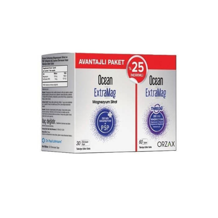 Orzax Ocean ExtraMag 30 Saşe + Orzax Ocean Extramag Threog 60 Tablet - 1