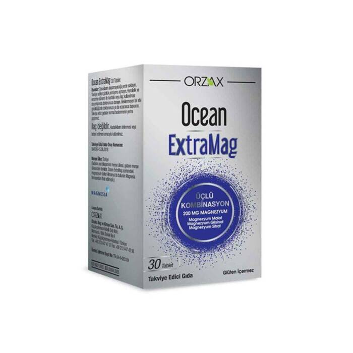 Orzax Ocean ExtraMag Üçlü Magnezyum Kombinasyonu 30 Tablet - 1