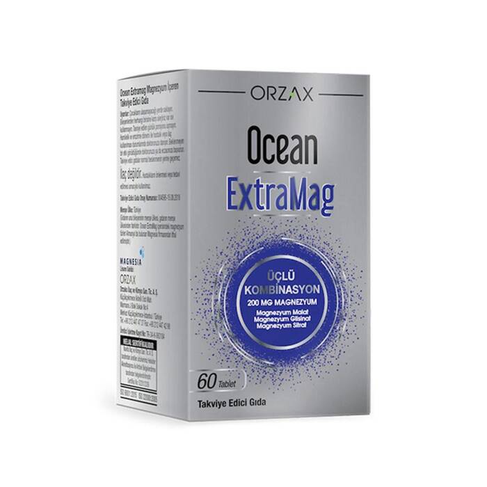 Orzax Ocean ExtraMag Üçlü Magnezyum Kombinasyonu 60 Tablet - 1