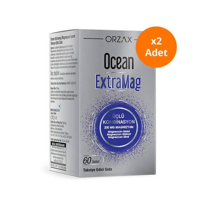 Orzax Ocean ExtraMag Üçlü Magnezyum Kombinasyonu 60 Tablet x2 Adet - 1