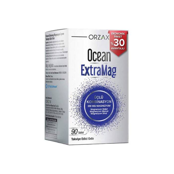 Orzax Ocean ExtraMag Üçlü Magnezyum Kombinasyonu 90 Tablet - 1