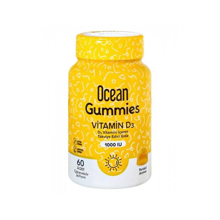 Orzax Ocean Gummies Vitamin D3 1000 IU 60 Adet Çiğnenebilir Jel Form - 1