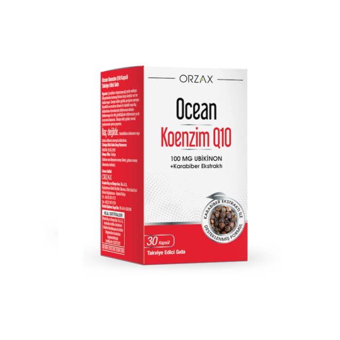 Orzax Ocean Koenzim Q10 100 mg + Karabiber Ekstresi 30 Kapsül - 1