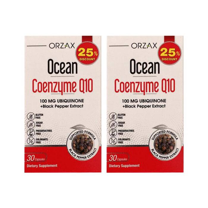 Orzax Ocean Koenzim Q10 100 mg + Karabiber Ekstresi 30 Kapsül x 2 Adet - 1