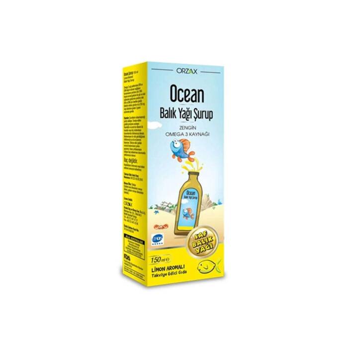 Orzax Ocean Omega 3 Limon Aromalı Balık Yağı Şurubu 150 ml - 1