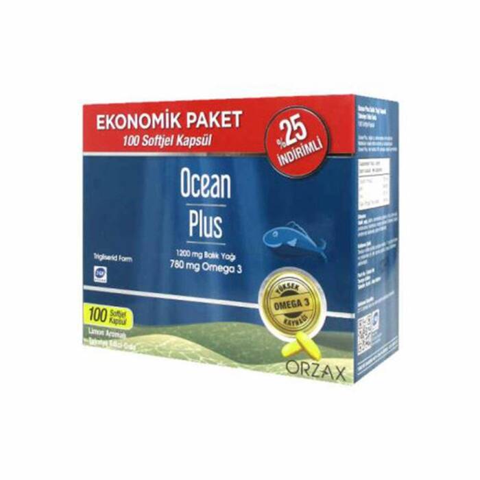 Orzax Ocean Plus 1200 mg 100 Softjel Ekonomik Paket - 1