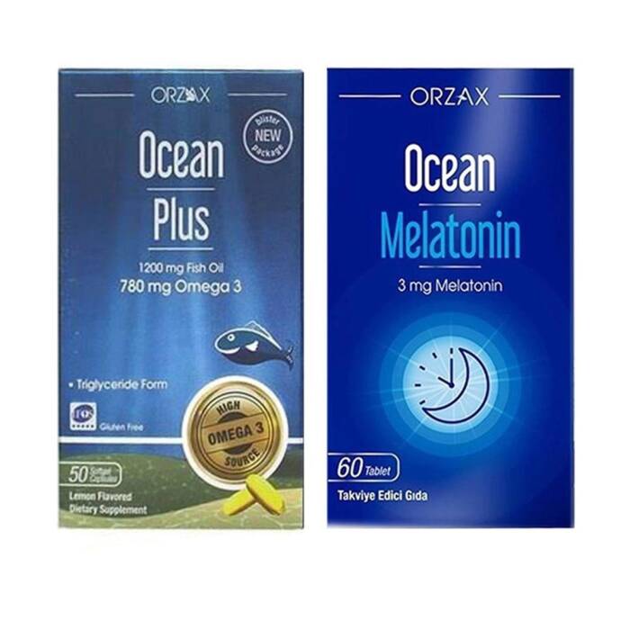 Orzax Ocean Plus 1200 mg 50 Kapsül + Orzax Ocean Melatonin 3 mg 60 Tablet - 1