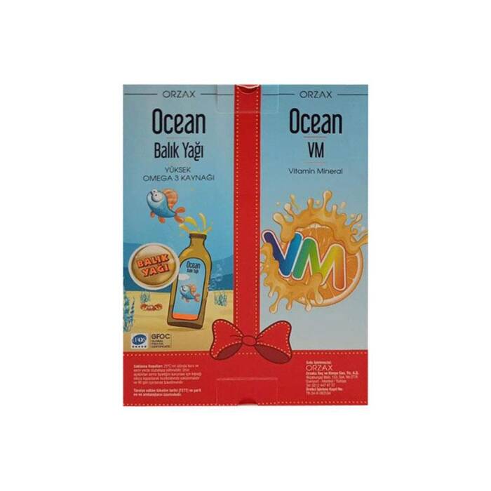 Orzax Ocean Portakal Aromalı Balık Yağı Şurubu 150 ml + Orzax Ocean VM Vitamin Mineral Şurup 150 ml - 1