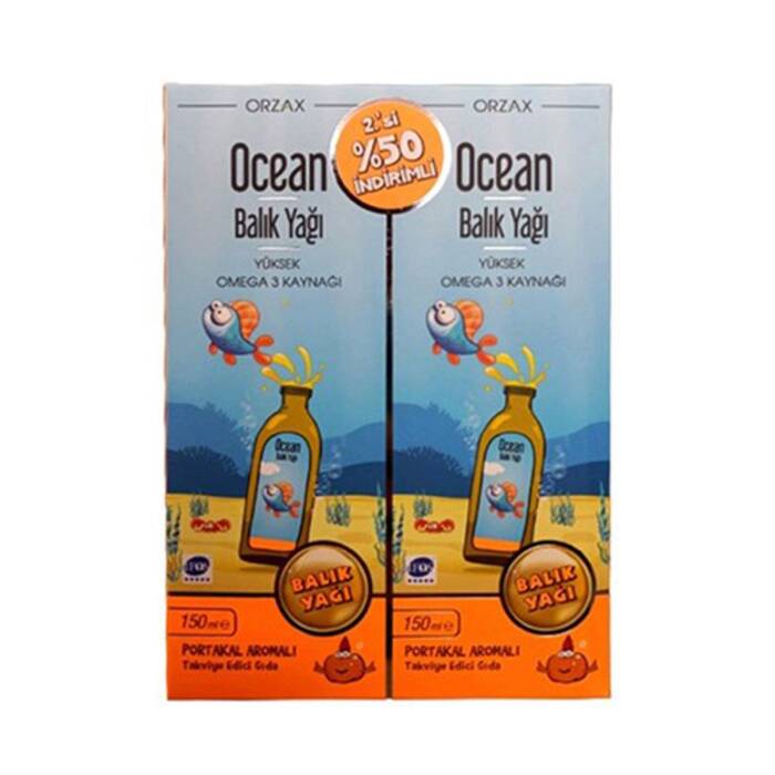 Orzax Ocean Portakal Aromalı Balık Yağı Şurubu 2x150 ml - 1