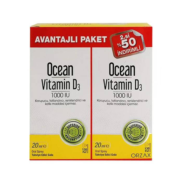 Orzax Ocean Vitamin D3 1000 IU Sprey 2x20 ml - 1