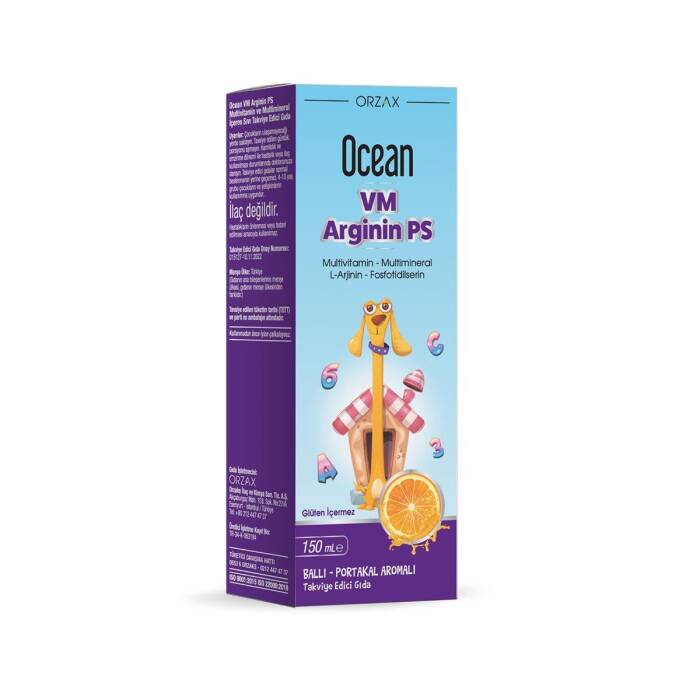 Orzax Ocean VM Arginin PS Şurup Ballı Portakal Aromalı 150 ml - 1