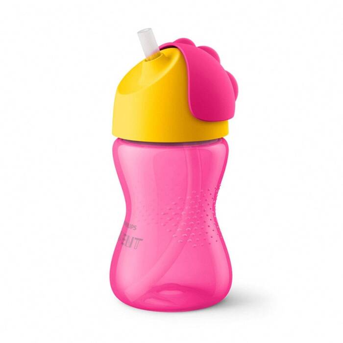 Philips Avent Desenli Pipetli Bardak 300 ml - Pembe - 1