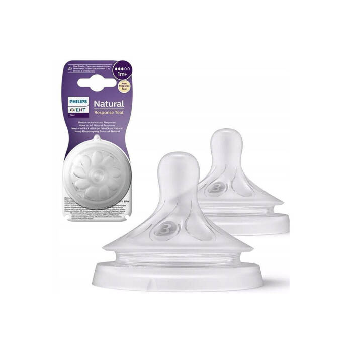 Philips Avent Natural Response Doğal Tepkili Biberon Emziği 3 Numara 1 Ay+ 2'li - 1