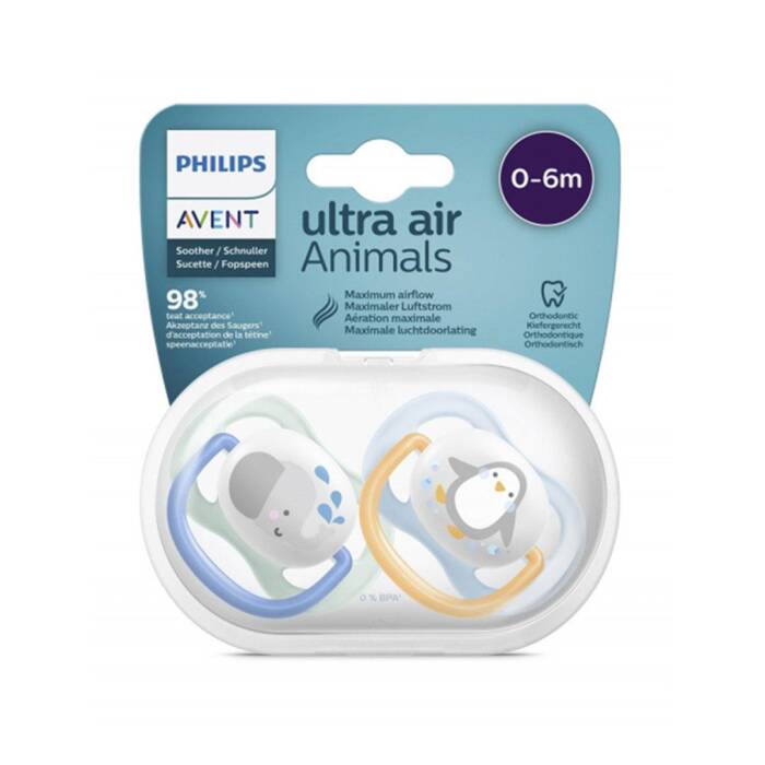 Philips Avent Ultra Air Animals Emzik 0-6 Ay 2'li (Hayvan Desenli) - 1