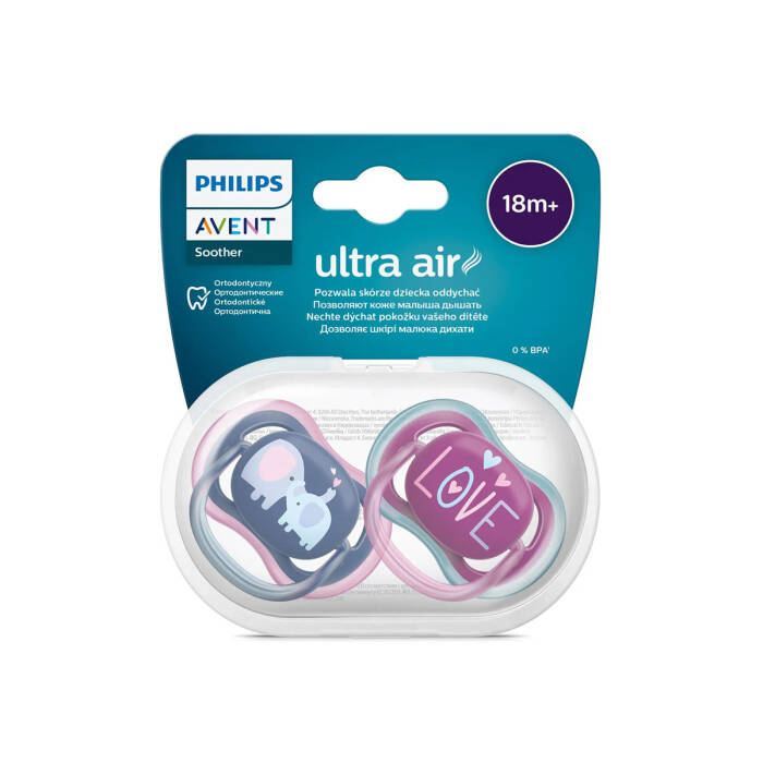 Philips Avent Ultra Air Emzik 18 Ay+ 2'li (Lacivert ve Mor Desenli) - 1