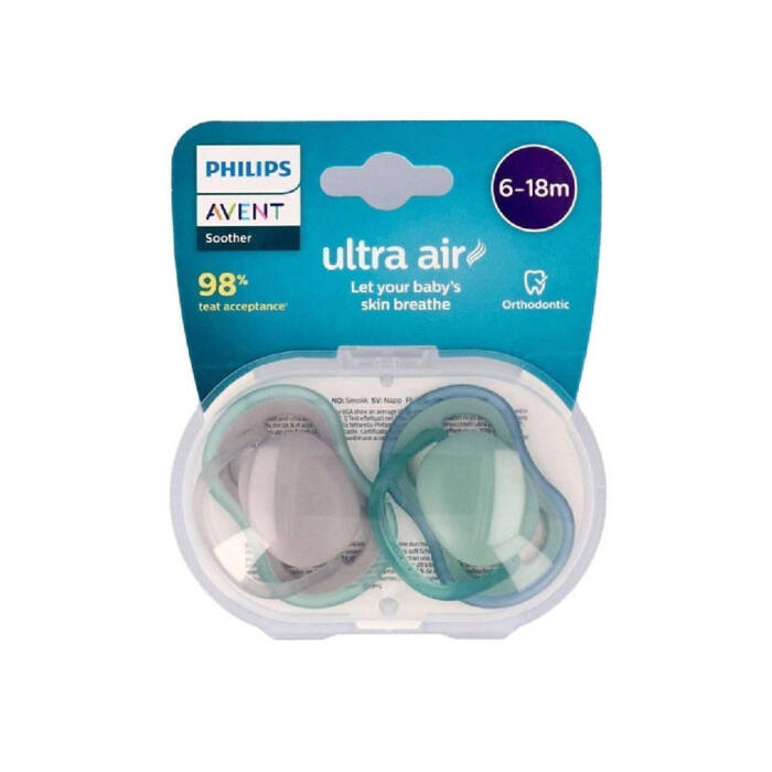 Philips Avent Ultra Air Emzik 6-18 Ay 2'li (Gri ve Yeşil) - 1