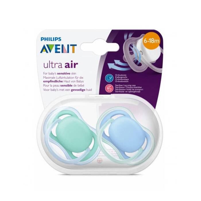 Philips Avent Ultra Air Emzik 6-18 Ay 2'li (Mavi ve Yeşil) - 1