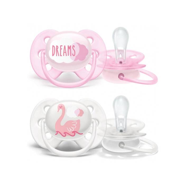 Philips Avent Ultra Soft Emzik 0-6 Ay (Pembe Desenli) - 1