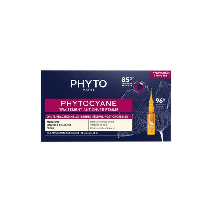 Phyto Phytocyane Kadınlar İçin Dönemsel Saç Dökülmesi Karşıtı Bakım 12 Ampul x 5 ml - 1