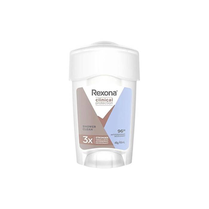 Rexona Clinical Protection Shower Clean Unisex Krem Deodorant 45 ml - 1