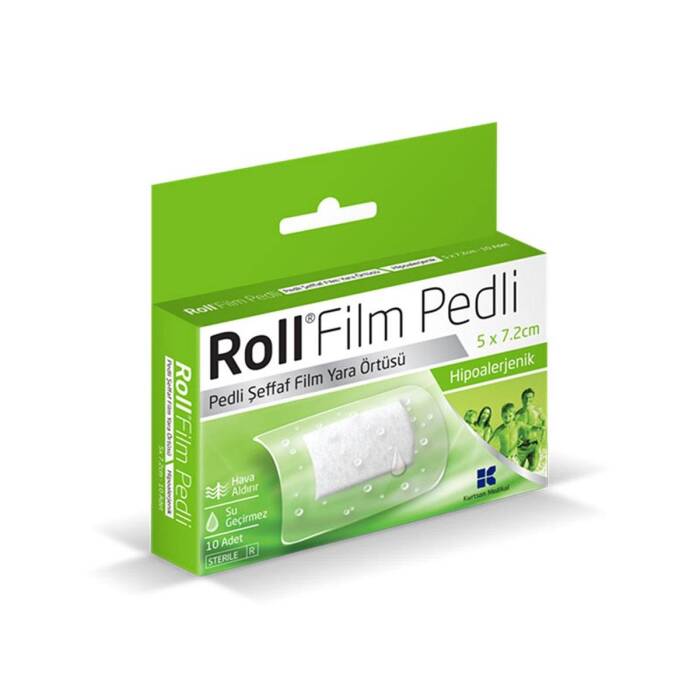 Roll Film Pedli 5 x 7,2 cm Steril Su Geçirmez Yara Örtüsü 10'lu - 1