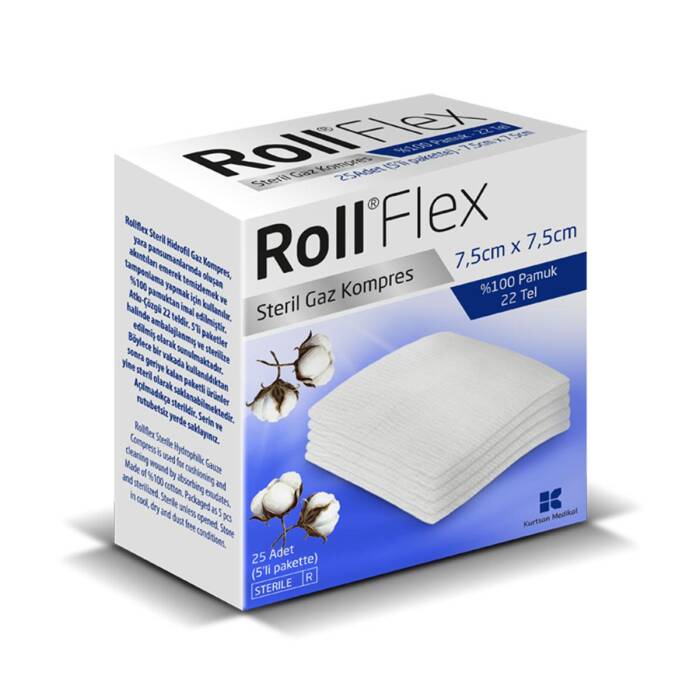 Roll Flex Gaz Kompres 7,5cm x 7,5cm 25'li - 1