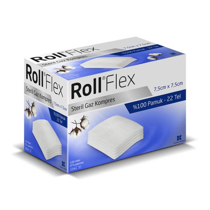 Roll Flex Steril Gaz Kompres 7,5cm x 7,5cm 100'lü - 1