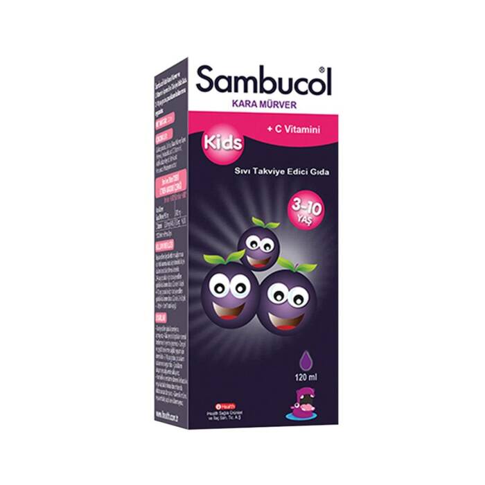 Sambucol Kids Kara Mürver ve C Vitamini İçeren Likit Takviye Edici Gıda 120 ml - 1