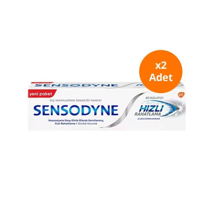 Sensodyne Hızlı Rahatlama Beyazlatıcı Diş Macunu 75 ml x2 Adet - 1