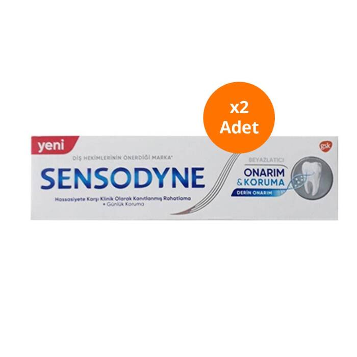 Sensodyne Onarım ve Koruma Beyazlatıcı Diş Macunu 75 ml x2 Adet - 1