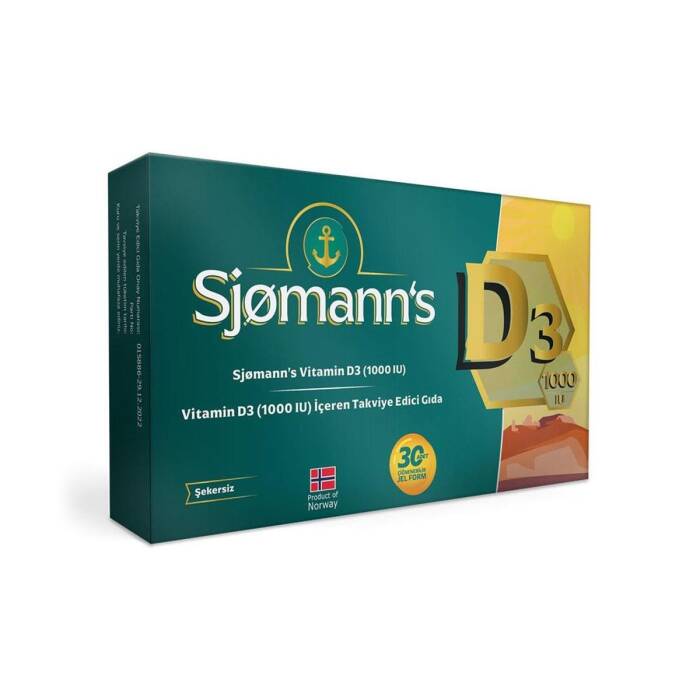 Sjomann's Vitamin D3 (1000 IU) 30 Çiğnenebilir Jel Form - 1