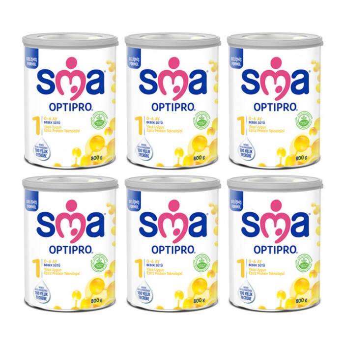 SMA Optipro 1 Probiyotik 0 - 6 Ay Bebek Sütü 800 gr x6 - 1