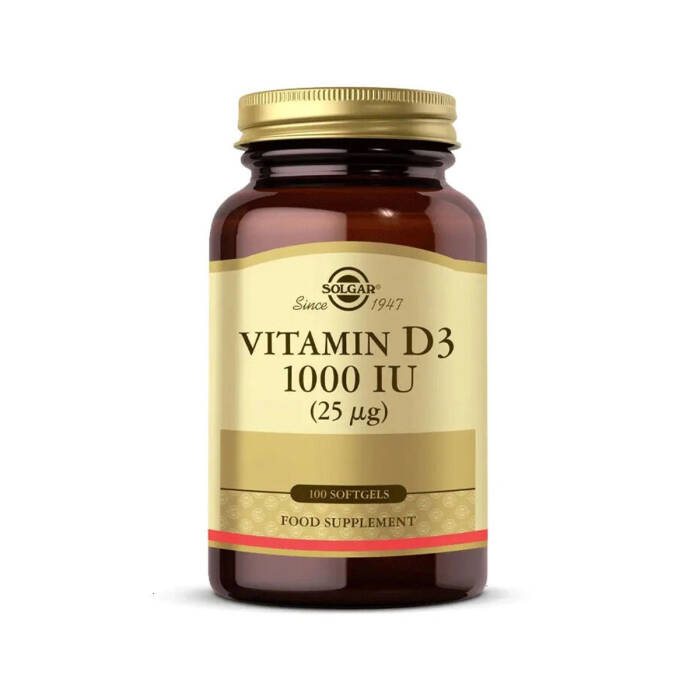 Solgar Vitamin D3 1000 IU 100 Yumuşak Kapsül - 1