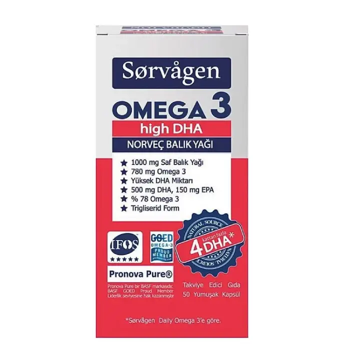 Sorvagen Omega 3 High DHA Norveç Balık Yağı 50 Yumuşak Kapsül - 1