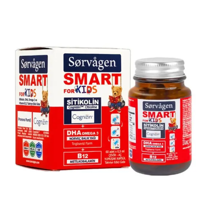 Sorvagen Smart Kids Sitikolin DHA ve Vitamin B12 0,5 ml x 60 Adet - 1