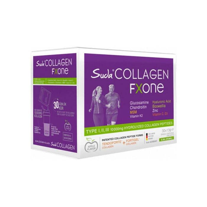 Suda Collagen Fxone Tip 1-2-3 Collagen Elma Aromalı 13 gr x 30 Saşe - 1