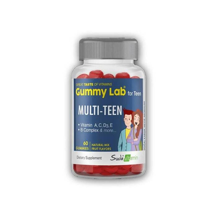 Suda Vitamin Gummy Lab Multi Teen Karışık Aromalı 60 Çiğnenebilir Tablet - 1