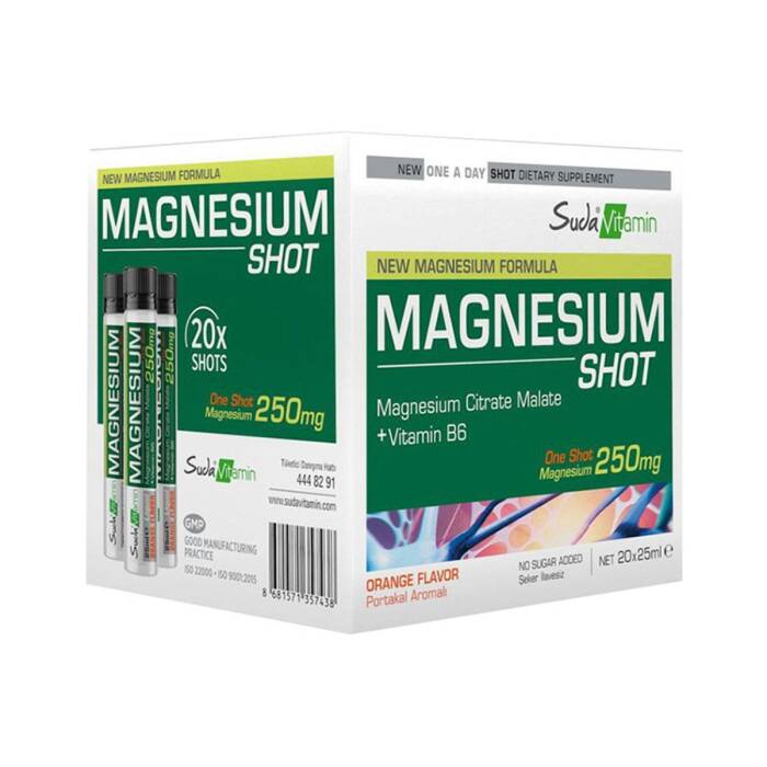 Suda Vitamin Magnesium Shot Portakal Aromalı 20 x 25 ml - 1