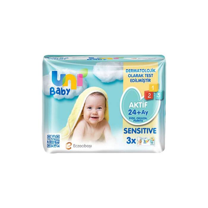 Uni Baby Aktif Sensitive 24+ Ay Islak Mendil 3 x 52 Yaprak - 1