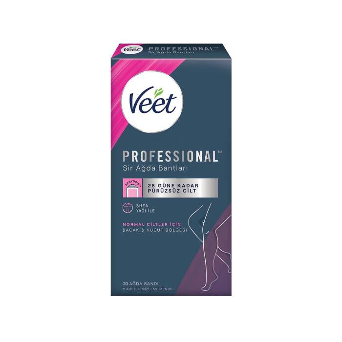 Veet Professional Bacak & Vücut Bölgesi Sir Ağda Bantları Normal Ciltler İçin 20'li - 1