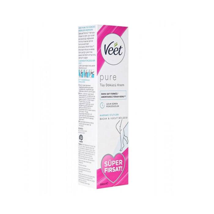 Veet Pure Hassas Ciltler İçin Tüy Dökücü Krem 200 ml - 1