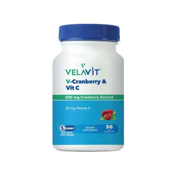 Velavit Cranberry ve C Vitamini İçeren Takviye Edici Gıda 30 Kapsül - 1