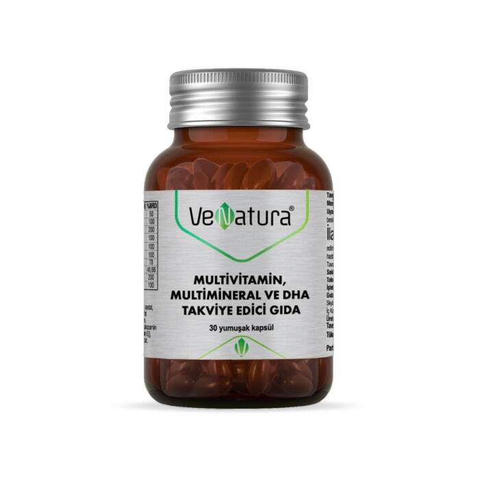 VeNatura Multivitamin, Multimineral ve DHA Takviye Edici Gıda 30 Yumuşak Kapsül - 1