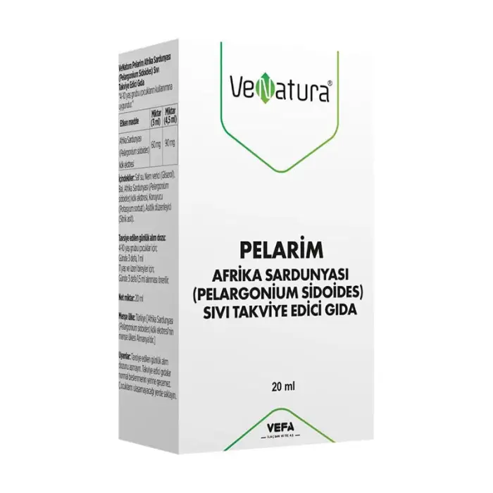 VeNatura Pelarim Afrika Sardunyası (Pelargonium Sidoides) Sıvı Takviye Edici Gıda 20 ml - 1