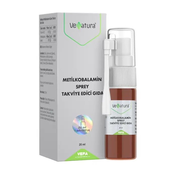 VeNatura Vitamin B12 (Metilkobalamin) Sprey Takviye Edici Gıda 20 ml - 1