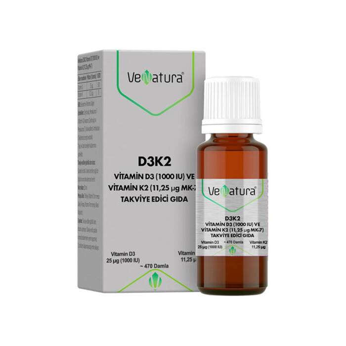 VeNatura Vitamin D3 Ve Menaquinon 7 (11,25 mcg) Takviye Edici Gıda 20 ml - 1