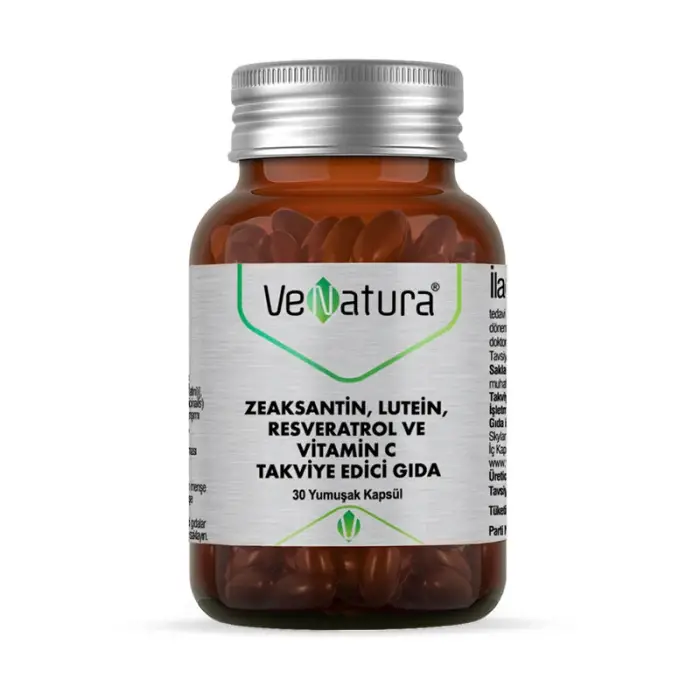 VeNatura Zeaksantin, Lutein, Resveratrol ve Vitamin C Takviye Edici Gıda 30 Yumuşak Kapsül - 1