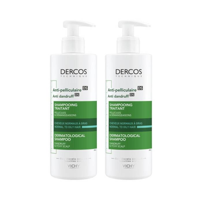 Vichy Dercos Anti-Dandruff Kepek Karşıtı Bakım Şampuanı Normal ve Yağlı Saçlar 390 ml x2 Adet - 1