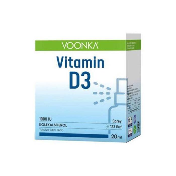 Voonka Vitamin D3 1000 IU Takviye Edici Gıda Sprey 20 ml - 1